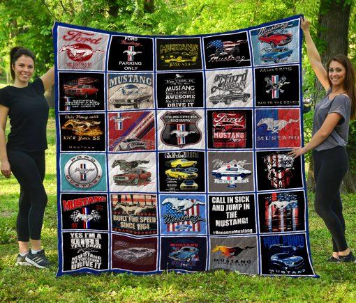 M-U-S-T-A-N-G Quilt Bedding Set for Boys with Quilt Blanket Baby