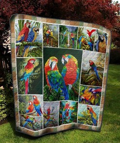 Macaw Cg260403 Quilt Blanket: Quilt Bedding Set with Fleece Blanket for Animal Lovers