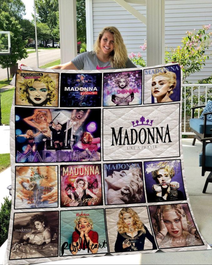 Madonna's Greatest Album Covers Quilt Blanket