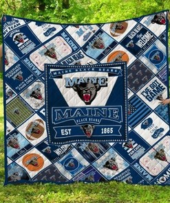Maine Black Bears Collection Combined NCAA Quilt Blanket - Stay Comfy with Black Bear Pride