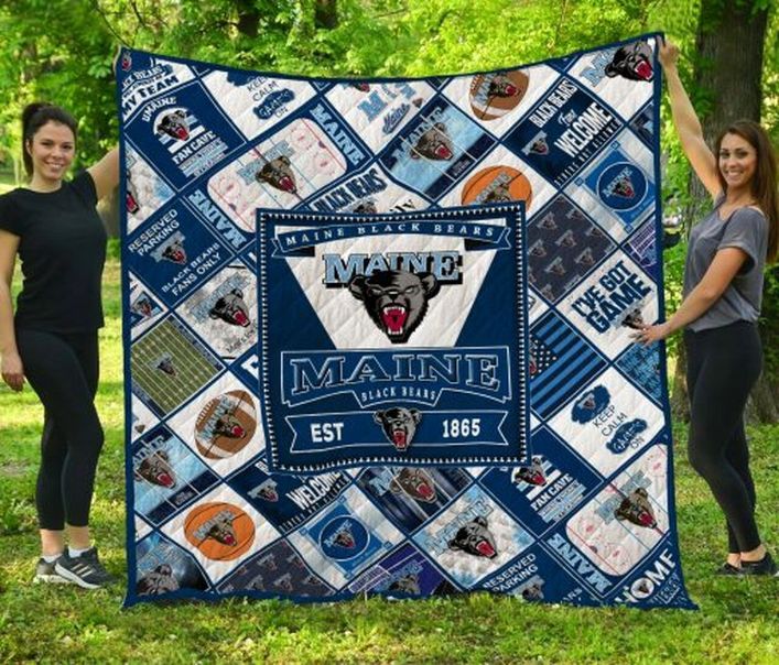 Maine Black Bears Collection Combined NCAA Quilt Blanket - Stay Comfy with Black Bear Pride