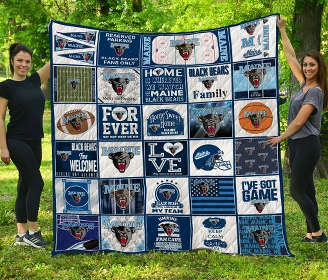 Maine Black Bears Ncaa Quilt Bedding Set for Girls