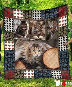 Maine Coon Pets Cat Cute Quilt Blanket - A Perfect Addition to Your Quilt Bedding Set
