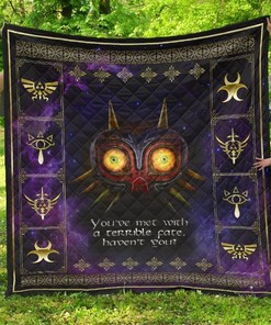Majoras Mask The Legend of Zelda Quilt Blanket TT07 - Great for Gaming Fans