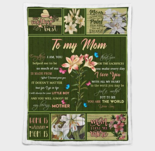 Make Your Mom Smile with the Lily Flower and Butterfly Blanket on Her Birthday