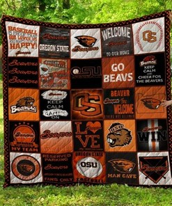 Make your man cave cozy with this Ncaa Oregon State Beavers Combined Collected Quilt Bedding Set