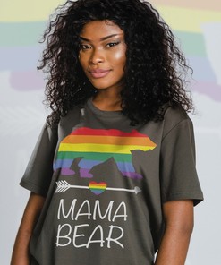 Mama Bear PRIDE Shirt, Unisex LGBT Rainbow Tee, Human's Rights Top, Funny Gay Pride T-Shirt