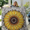 Mandala Pattern and Sunflower Bedding Set for Sunflower Lovers