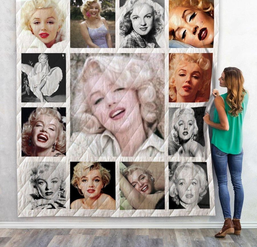 Marilyn Monroe Quilt Blanket 01 - Marilyn Monroe Portrait Vintage Quilt Bedding Set