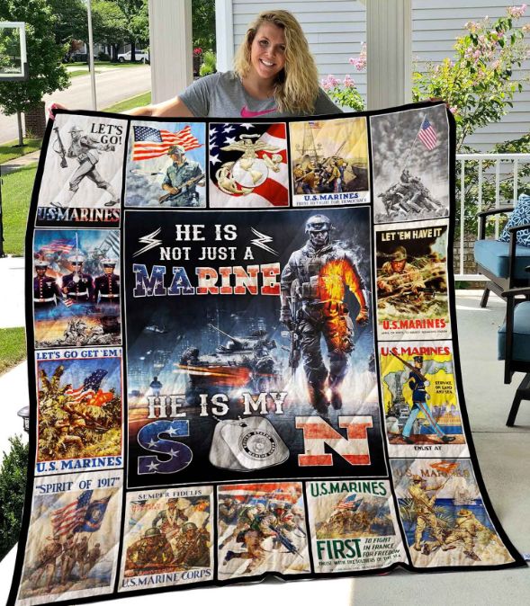 Marine Army Quilt Blanket for Proud Sons and Families