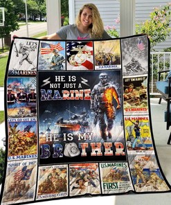 Marine Brother Quilt Blanket - Keep your brother close with this heartfelt Marine Brother quilt blanket