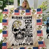 Marine Corps Quilt Blanket with Patriotic Design