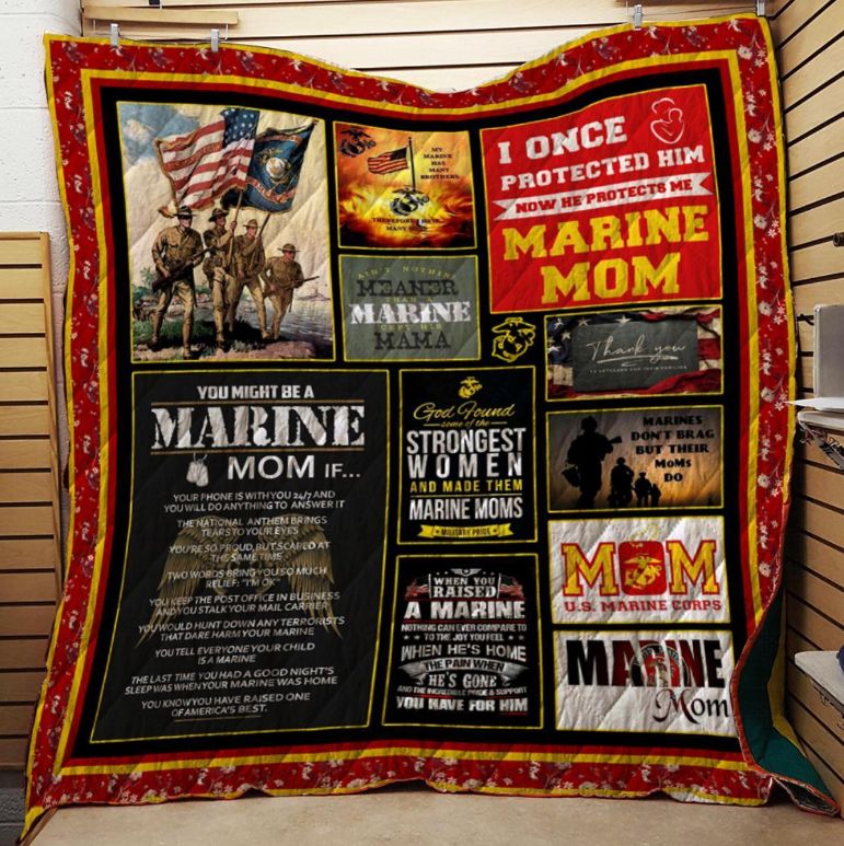 Marine Mom Quilt Bedding Set