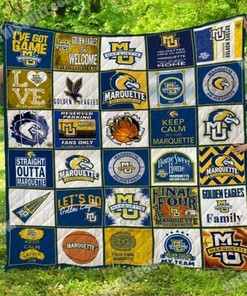 Marquette Golden Eagles Collection Loved NCAA Quilt Blanket - Stay Cozy with Some Golden Eagle Spirit