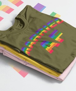 Married and Proud PRIDE Months Unisex Shirts, with Love Symbol Print, Funny LGBT T-Shirt