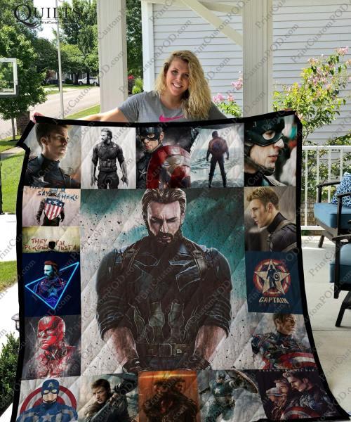 Marvel Captain America Quilt Bedding Set for Fans with Quilt Blanket