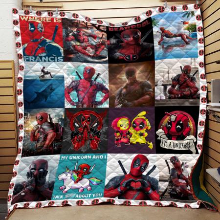 Marvel Character Deadpool Collage Quilt Bedding Set for Comics Fanatics