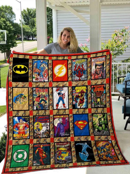 Marvel Comics Collection Quilt Blanket - Officially Licensed Marvel Bedding