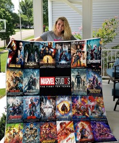 Marvel Movies The First Ten Years Quilt Blanket - Perfect for Fans of the Marvel Cinematic Universe