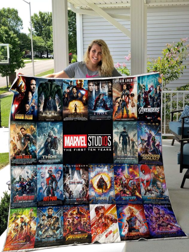 Marvel Movies The First Ten Years Quilt Blanket - Perfect for Fans of the Marvel Cinematic Universe