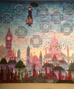 Mary Poppins Art Quilt Blanket - Colorful Mary Poppins Art Vintage Quilt Bedding Set
