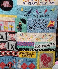 Mary Poppins Fabric 3d Quilt Blanket - Mary Poppins Fabric 3d Vintage Quilt Bedding Set