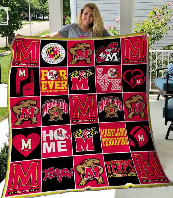 Maryland Terrapins Vintage Quilt Blanket with Keywords