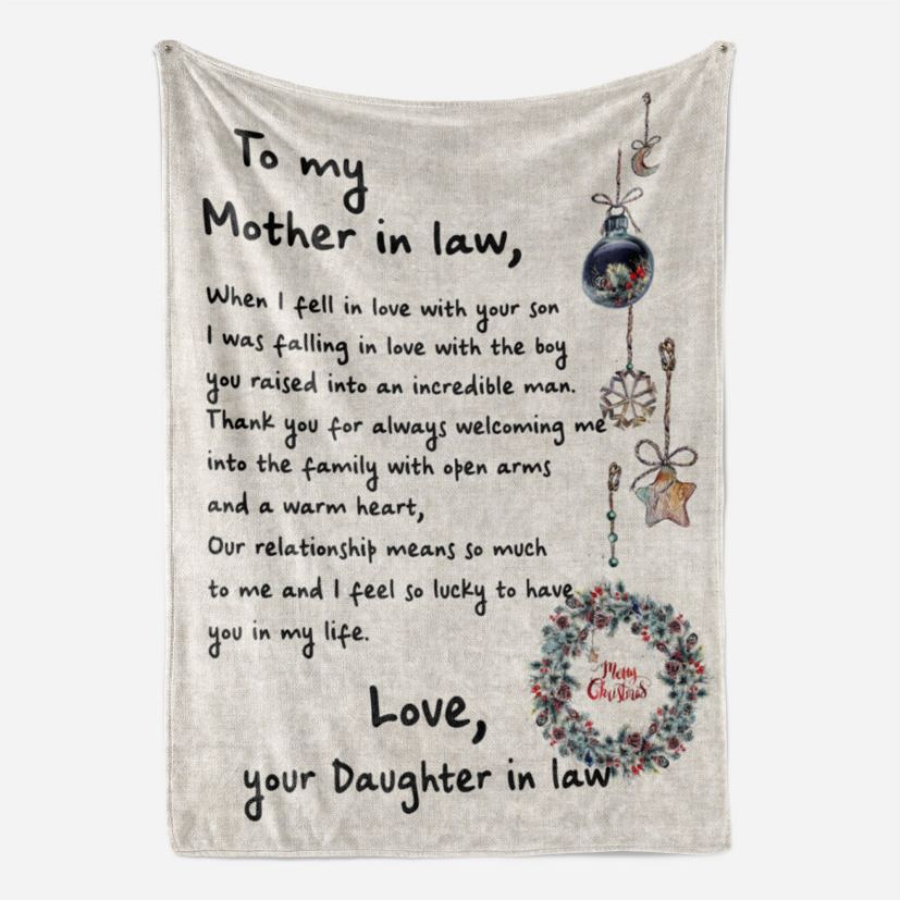 Meaningful Mother's Day Home Gift- To My Mother In Law, I Feel So Lucky Quilt Bedding Set for Women.