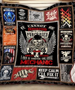 Mechanic I Own It Forever The Title Quilt Bedding Set for Car and Motorcycle Enthusiasts