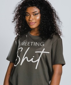 Meeting Shit Unisex Tees - Swearing Sarcastic Mens Funny T Shirt