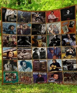 Merle Haggard Collected Quilt Blanket Bed Set for Fans