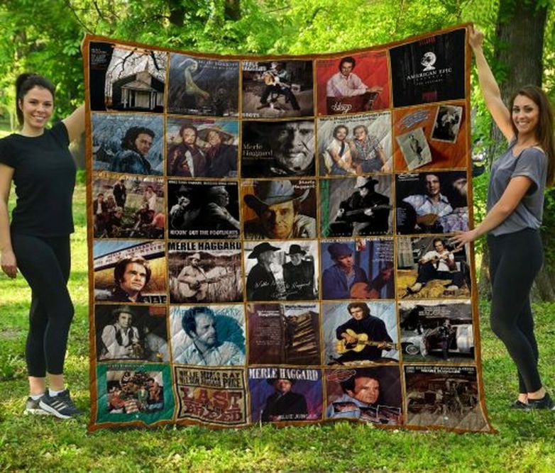Merle Haggard Collected Quilt Blanket Bed Set for Fans