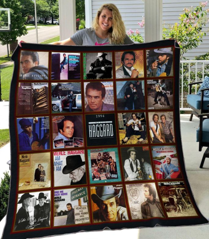 Merle Haggard Quilt Blanket Hvt050613 with Country Music Theme