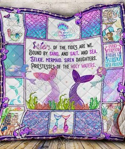 Mermaid and Siren Best Friends Quilt Blanket for Ocean Lovers
