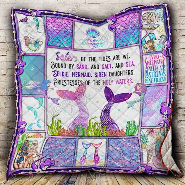 Mermaid and Siren Best Friends Quilt Blanket for Ocean Lovers