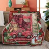 Merry Christmas Gift Quilt Blanket with Adorable Bear in Chair Design - Snuggle Up