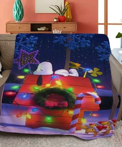 Merry Christmas Snoopy Peanuts Gift Quilt Blanket - Soft and Snuggly