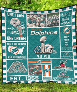 Miami Dolphins Football Quilt Blanket Fan Gift - The Ultimate Gift for Fans of the Dolphins and Football