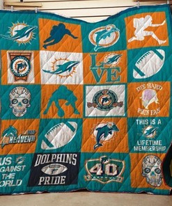 Miami Dolphins Quilt Blanket - A Classic Addition to Your Sports-Themed Room