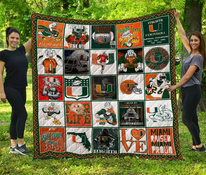 Miami Hurricanes Festive Quilt Blanket - Cozy and Warm