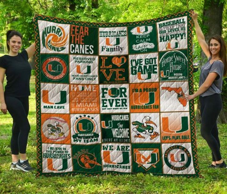 Miami Hurricanes NCAA Collection Love Bedding Quilt Set for Fans