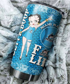 Miami Marlins Betty Boop MLB Tumbler with Distinct Charm