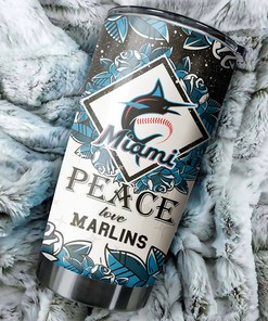 Miami Marlins MLB Tumbler - Peace and Love Edition