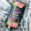 Miami Marlins MLB Tumbler for Best Mom Ever with Cool Flower Design and MLB Logo