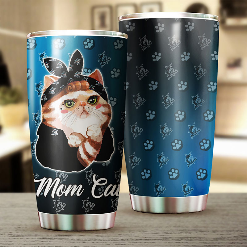Miami Marlins MLB Tumbler for Cat Moms - Image 2