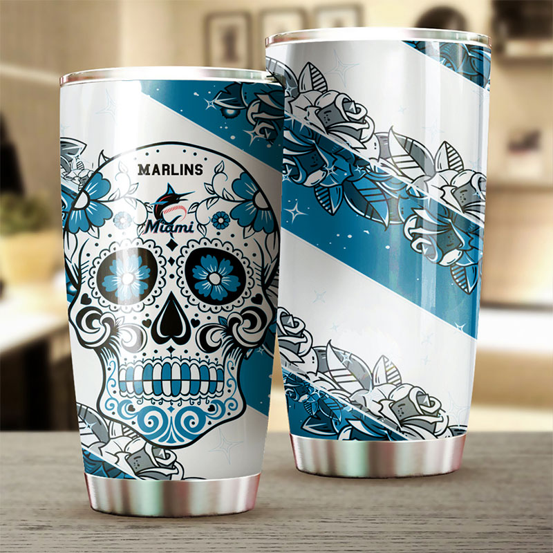 Miami Marlins Skull MLB Tumbler with a Bold Twist