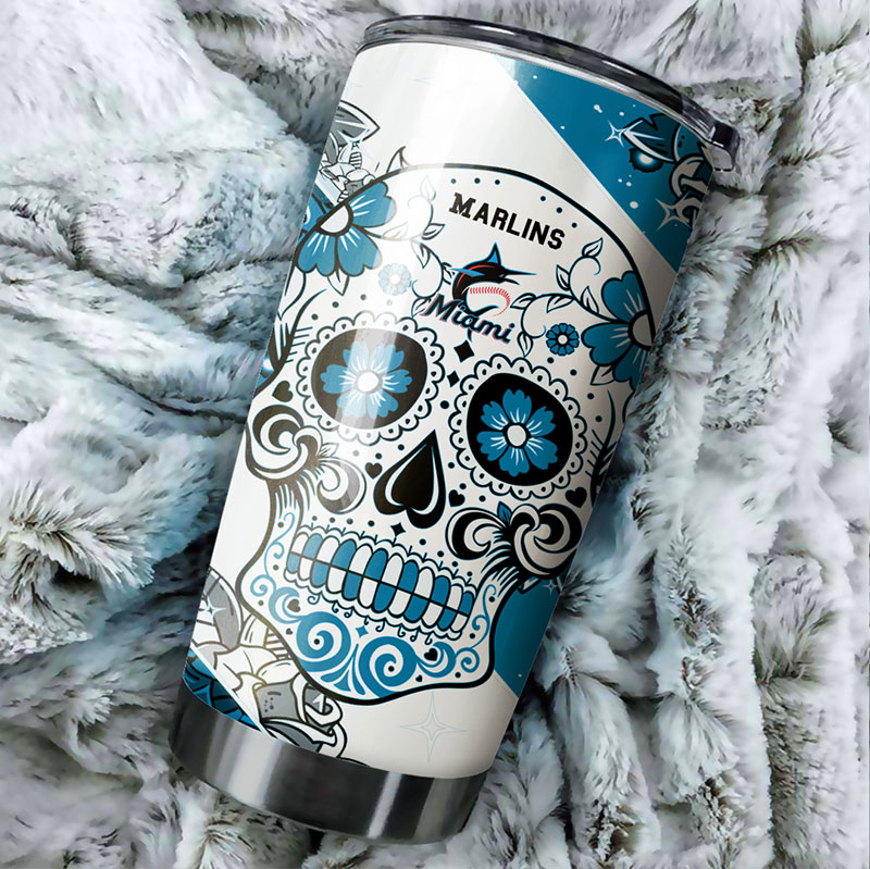 Miami Marlins Skull MLB Tumbler with a Bold Twist - Image 2