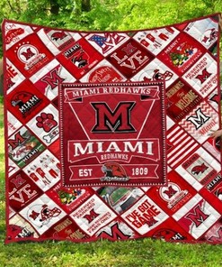 Miami OH Redhawks Collection NCAA Quilt Blanket - Stay Comfy and Celebrate Redhawk Pride