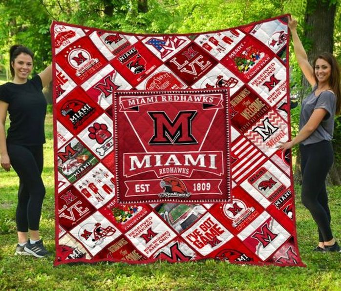 Miami OH Redhawks Collection NCAA Quilt Blanket - Stay Comfy and Celebrate Redhawk Pride