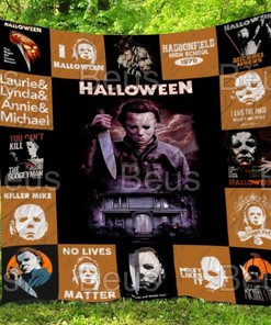 Michael Myers Halloween Horror Quilt, perfect for a Horror Movie Themed Room